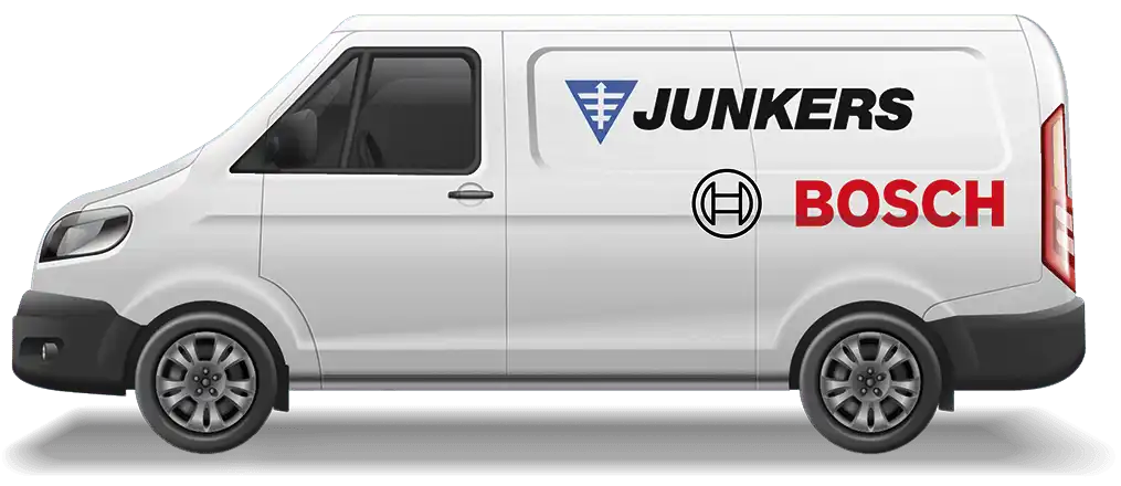 Ilustracija kombija Junkers in Bosch servisa